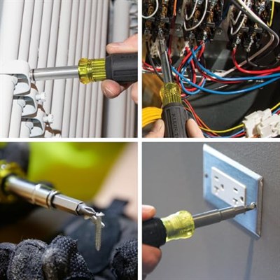 Klein Tools 32500MAG manyetik çok amaçlı tornavida/lokma anahtar, 11i 1 arada çok amaçlı alet, 8 uç, 3 lokma anahtar boyutu, dolgulu sap