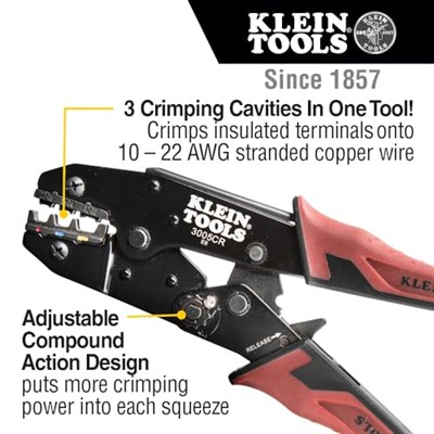 Klein Tools 80013 Kablo Alet Seti, Otomatik Kablo Sıyırıcı ve Cırcırlı Yalıtımlı Terminal Sıkıştırıcı, Harika Elektrikli Alet Kiti, 2 Parça