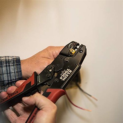 Klein Tools Alet Cırcırlı Yalıtımlı Terminal Sıkma Aleti 10 ila 22 AWG Tel için 3005CR