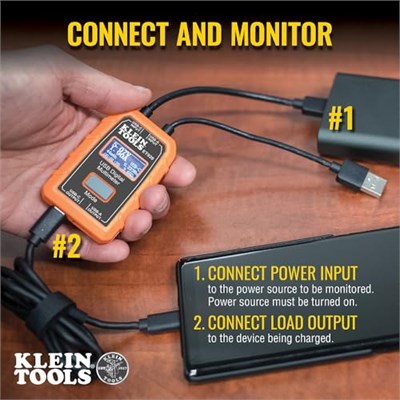 KLEIN TOOLS Dijital USB ölçüm cihazı, USB-A ve USB-C