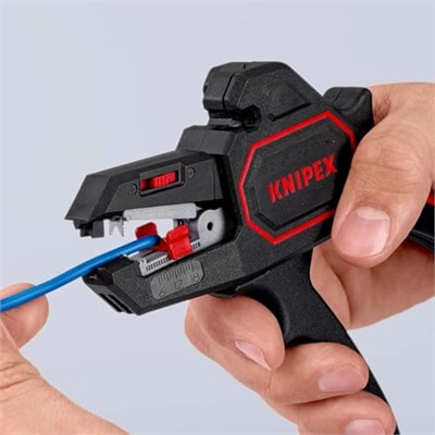 KNIPEX 12 62 180 Otomatik Tel Sıyırıcı 180 mm, Siyah