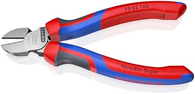 Knipex diyagonal kesiciler siyah atramentize edilmiş, çok bileşenli saplarla 160 mm 70 02 160