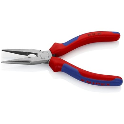 Knipex iğne kargaburun, kesici kenarlı (radyo pensesi) siyah atramentize edilmiş, çok bileşenli saplı 160 mm 25 02 160