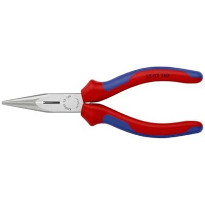 Knipex iğne kargaburun, kesici kenarlı (radyo pensesi) siyah atramentize edilmiş, çok bileşenli saplı 160 mm 25 02 160