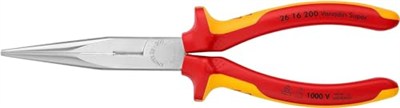 KNIPEX Keskin Kenarlı Kargaburun Pense (Leylek Gaga Pense) Krom Kaplama, Çok Bileşenli Manşonlarla İzole edilmiş, VDE Testli, 200 mm - 2616200