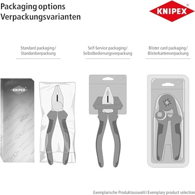 KNIPEX Keskin Kenarlı Kargaburun Pense (Leylek Gaga Pense) Krom Kaplama, Çok Bileşenli Manşonlarla İzole edilmiş, VDE Testli, 200 mm - 2616200