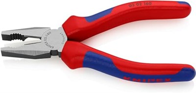Knipex kombine pense siyah attramentize, çok bileşenli saplı 160 mm 03 02 160
