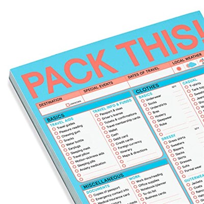 Knock Knock Pack This Pad (pastel versiyon) – Paket listesi ve seyahat aksesuarı, 15,2 x 22,9 cm