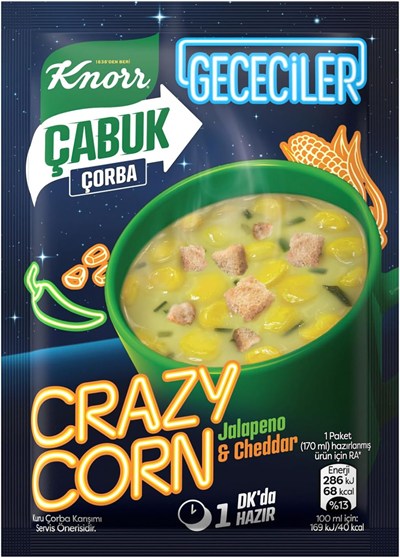 Knorr Çabuk Çorba Gececiler Crazy Corn 18g (6 paketi)