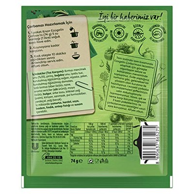Knorr Hazır Çorba Ezogelin 4 Kişilik, 74 g 2li paket