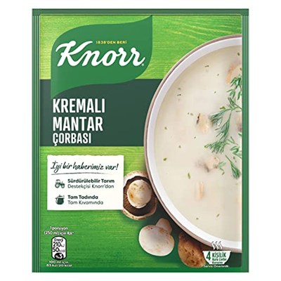 Knorr Hazır Çorba Kremalı Mantar 4 Kişilik, 63 g