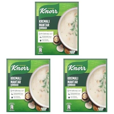 Knorr Hazır Çorba Kremalı Mantar 4 Kişilik, 63 g 3lü paket