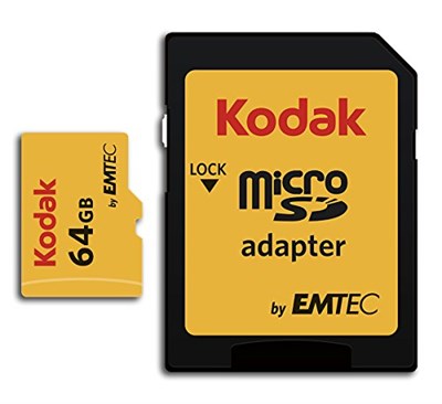 KODAK Adaptörlü 64GB UHS-I U3 V30 A1 Ekstra Performans microSD