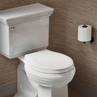 KOHLER 4639-RL-0 Cachet ReadyLatch Quiet Close Yuvarlak Klozet Kapağı, Beyaz