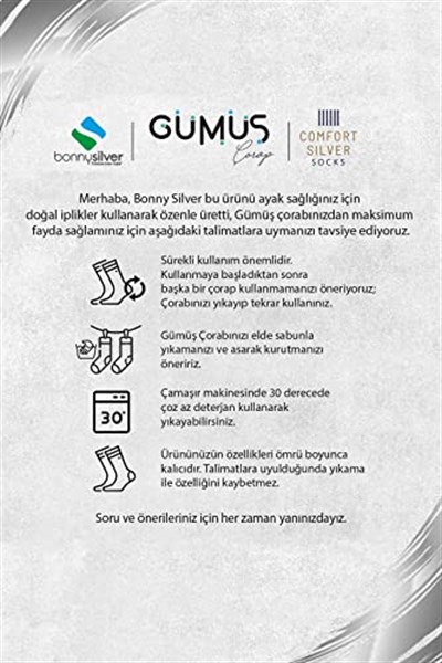 Koku Yapmayan Dizaltı İnce Gümüş Çorap -1