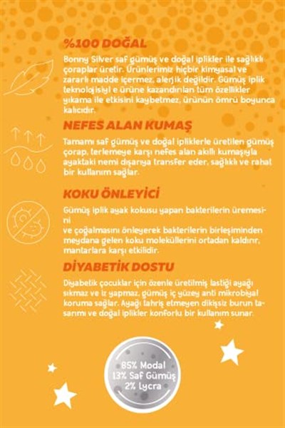 Koku Yapmayan Soket Erkek Çocuk Gümüş Çorap 3lü Paket -1
