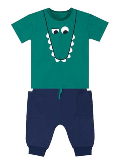 Komik Timsah Erkek Çocuk T-shirt Baggy Şort Takım
