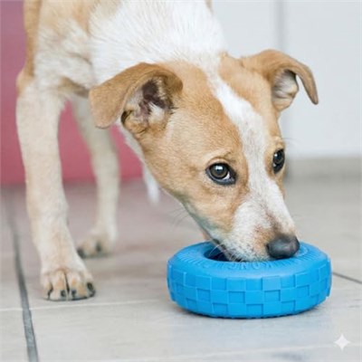 KONG - Yavru Köpek Lastikleri - Yumuşak Kauçuk Çiğneme Oyuncağı ve Ödül Dağıtıcısı (Çeşitli Renkler) - Orta/Büyük Yavru Köpekler için
