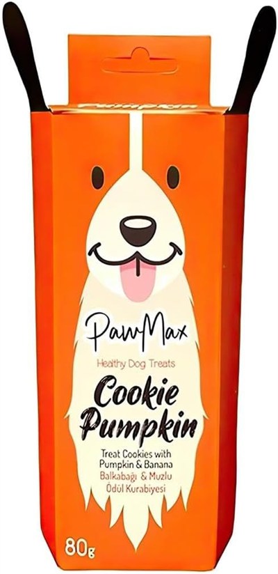 Köpek Ödül Maması Balkabaklı & Muzlu – Pawmax Cookie Pumpkin Doğal Glukozamin Destekli 80 g