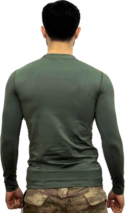 KORDAK Haki Askeri Termal Microfiber Uzun Kol Tişört- Mikrofiber HAKİ XXL
