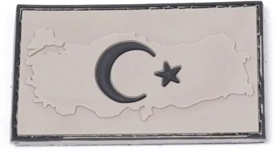 KORDAK Haritalı Türk Bayrağı Peç Arma (Haki)
