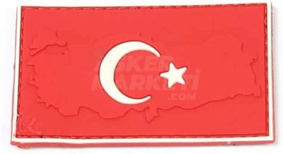 KORDAK Haritalı Türk Bayrağı Peç Arma (Haki)
