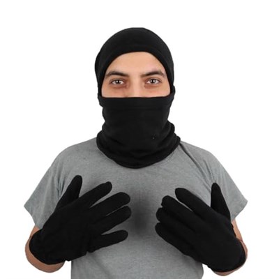KORDAK Siyah Polar Bere Boyunluk Eldiven
