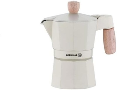 Korkmaz Etna 3 Fincan Beyaz Moka Pot 150 ml A5571