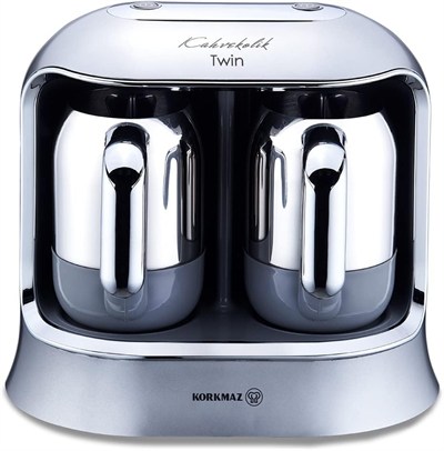 Korkmaz Kahvekolik Twin Kahve Makinesi Inox Krom