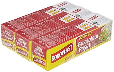 Koroplast 3lü Çok Al Az Öde Ekonomik Paket Büyük Boy 60lı Buzdolabı Poşeti, Sızdırmaz & BPA İçermez Gıda Saklama Torbası, Et, Tavuk, Balık, Sebze, Meyve, Çorba, Sos, Peynir, Kuruyemiş, Sandviç