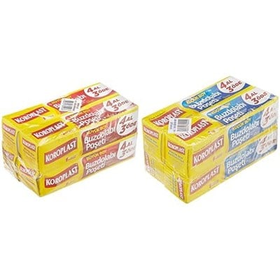 Koroplast Büyük Boy 80li 4 Al 3 Öde Buzdolabı Poşeti (4 x 20 Adet) ve Koroplast Küçük Boy 160lı 4 Al 3 Öde Buzdolabı Poşeti (4 x 40 Adet)