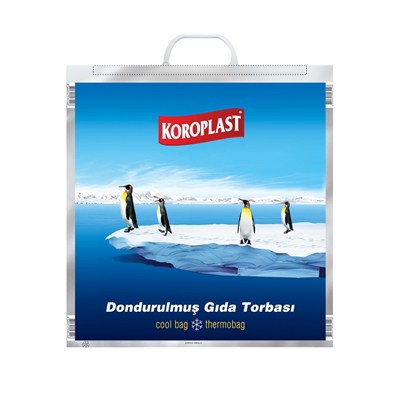 Koroplast Dondurulmuş Gıda Torbası 50x52 cm, Üç Katlı Isı Yalıtımlı Saplı Saklama Torbası, BPA İçermez, Uzun Mesafe Taşıma Kolaylığı, Dondurulmuş Gıda Saklama Poşeti, Koku Hapsi, Isı Yalıtımlı Çanta