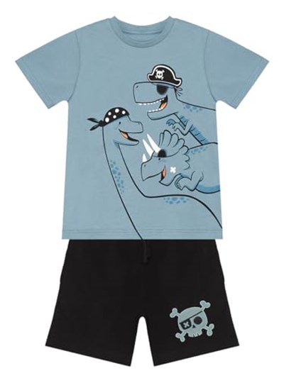Korsan Dinolar Erkek Çocuk T-shirt Şort Takım