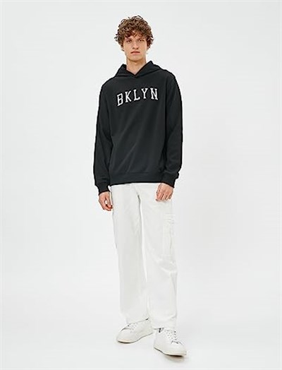 Koton Bisiklet Yaka Uzun Kollu Slogan Baskılı Sweatshirt Sweatshirt Erkek