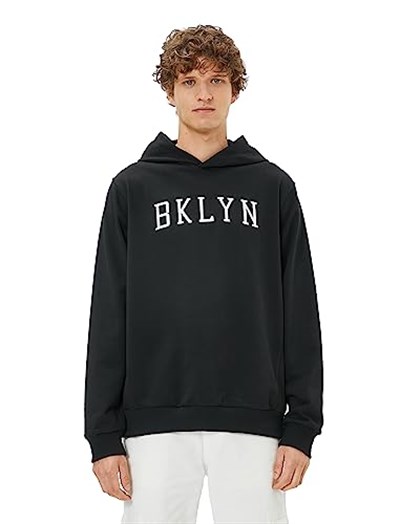 Koton Bisiklet Yaka Uzun Kollu Slogan Baskılı Sweatshirt Sweatshirt Erkek