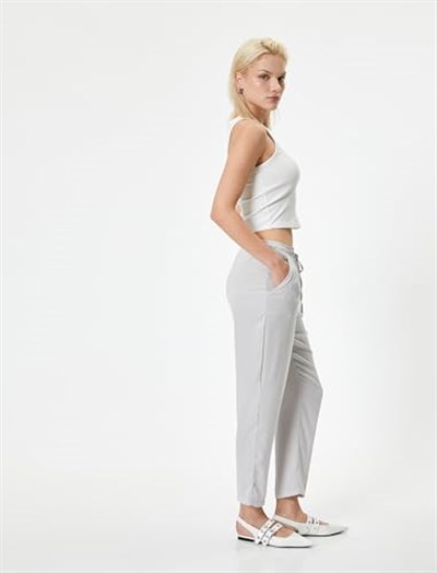 Koton Crop Paça Pantolon Beli Bağlamalı Cepli