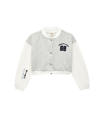 Koton Crop Varsity Jacket - Seçenekler: 6 Yıl, 7 Yıl, 8 Yıl, 9 Yıl, 12 Yıl, 14 Yıl