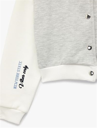 Koton Crop Varsity Jacket - Seçenekler: 6 Yıl, 7 Yıl, 8 Yıl, 9 Yıl, 12 Yıl, 14 Yıl