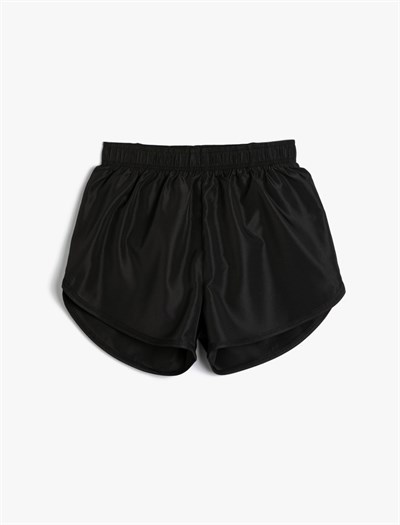 Koton Spor Mini Şort Yüksek Bel Akışkan Kumaş