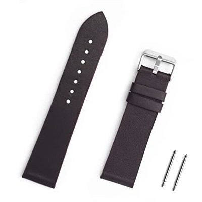 Koyu Kahverengi Spor Hakiki Deri Saat Kordonu Kayış 18-20-22-24-26mm (20mm)