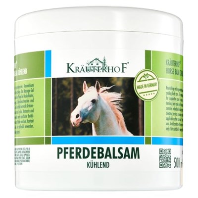 Kräuterhof At Balsamı At Kestanesi Arnica biberiye ve nane yağından elde edilen değerli bitki özlerini soğutur ve canlandırır, 500 ml alüminyum folyo ile mühürlenmiş küvet