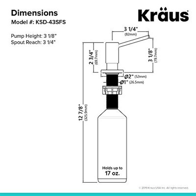 Kraus KSD-43SFS Mutfak Sabunu ve Losyon Dispenseri, Lekesiz Paslanmaz Çelik