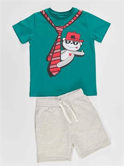 Kravat Koala Erkek Çocuk T-shirt Şort Takım