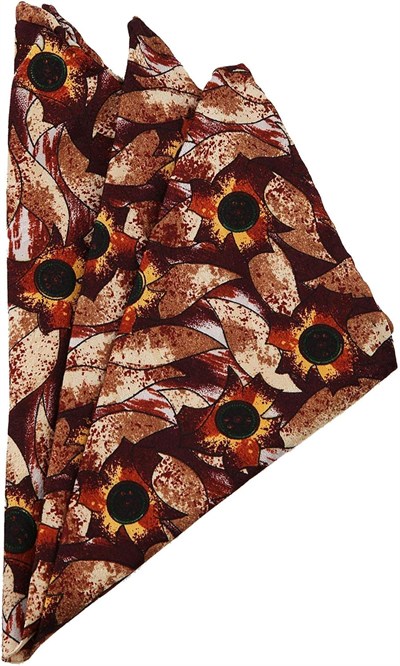 Kravatkolik Bordo Motif Baskılı İpek Mendil SPS210