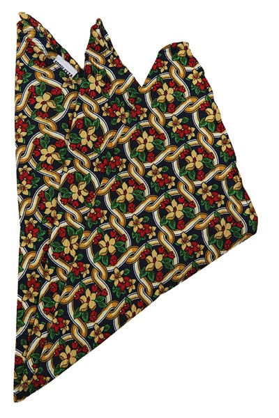 Kravatkolik Çok Renkli Motif Baskılı İpek Mendil SPS259