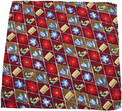 Kravatkolik Çok Renkli Motif Baskılı İpek Mendil SPS136