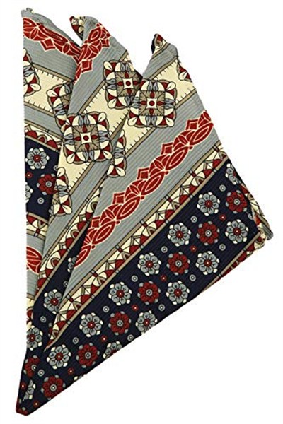 Kravatkolik Çok Renkli Motif Baskılı İpek Mendil SPS198