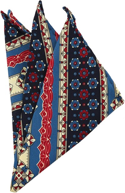 Kravatkolik Çok Renkli Motif Baskılı İpek Mendil SPS151