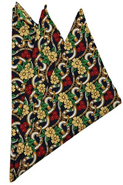 Kravatkolik Çok Renkli Motif Baskılı İpek Mendil SPS357