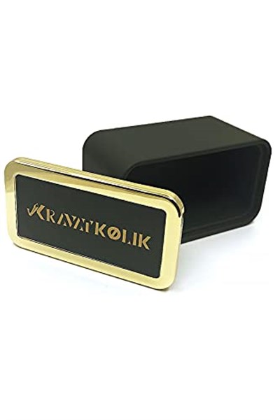 Kravatkolik Gümüş Renk Siyah Detay Kare Kol Düğmesi KD1593